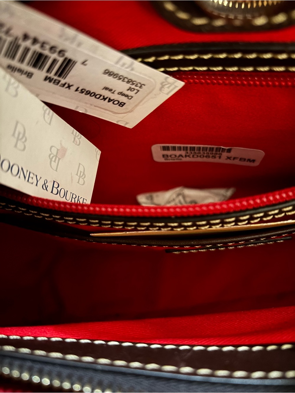 Dooney & Bourke Burgundy Leather Dome Satchel with Matching Wallet - Picture 6 of 11